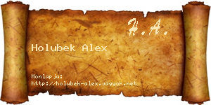 Holubek Alex névjegykártya